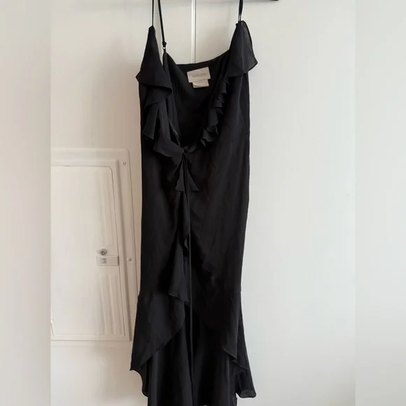 BHLDN Hailee Ruffle-Neck Wrap Georgette Gown - Picture 4 of 4